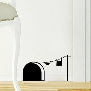 3d Funny mouse hole wall stickers