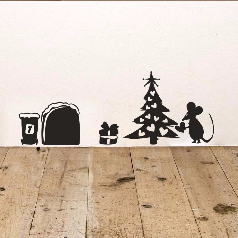 3d Funny mouse hole wall stickers