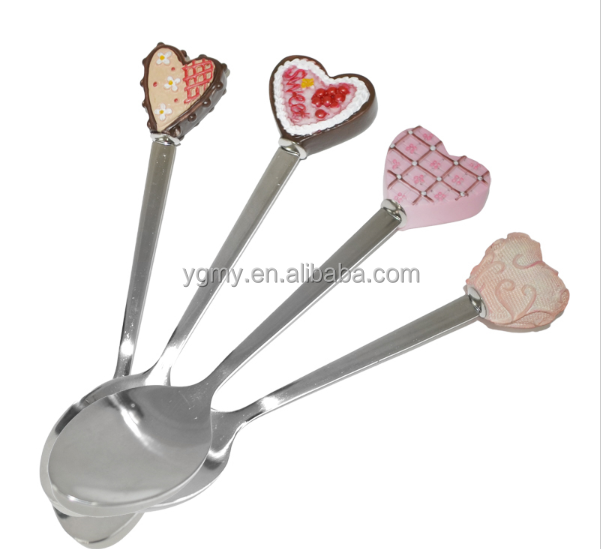 Funny Stocked Stainless Steel Dinner Spoon for Children Dessert Tea Coffee Spoons Bread Cake Design Cutlery Kitchen Tools