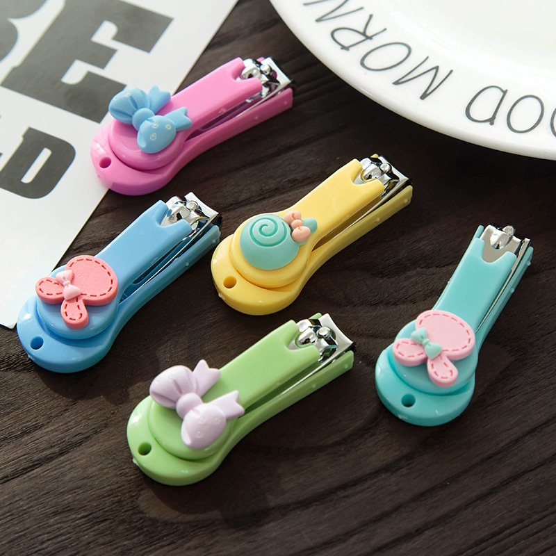 Nail Clipper for Finger Toe Color Random Cartoon Style Stainless Steel Manicure Care Nail Cutter