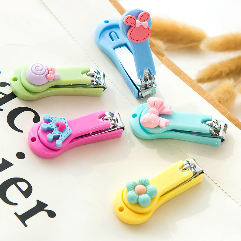 Nail Clipper for Finger Toe Color Random Cartoon Style Stainless Steel Manicure Care Nail Cutter