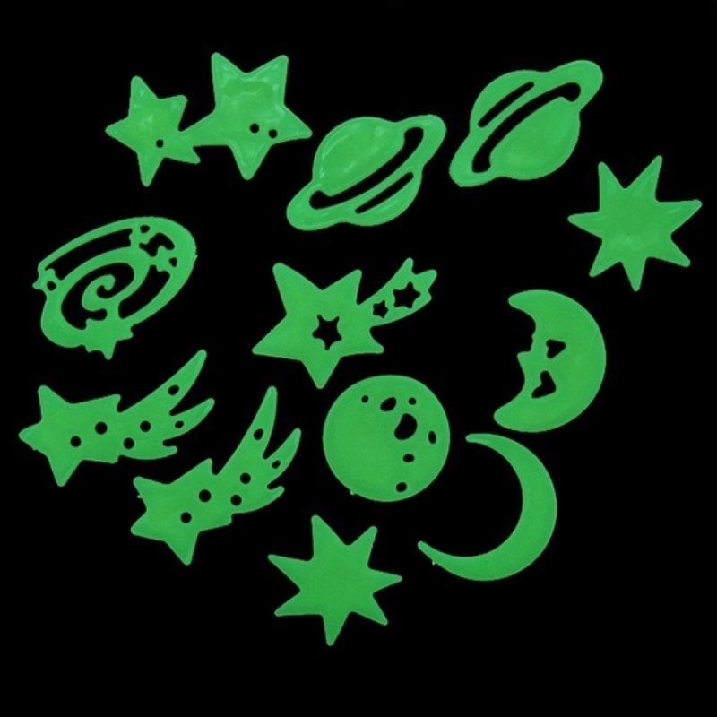 multi style DIY Fluorescent Glow Stickers Wall Ceilling Fridge Decals Dinosaur Moon Stars