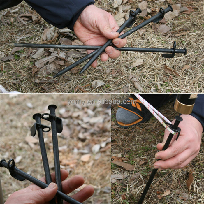 40cm High StrengthTent Peg Heavy Duty Camping Outdoor Forging Casting Iron Tent Pegs Made by Galvanized Steel