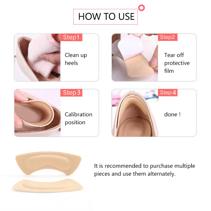 Amazon Hotselling  Soft Foam Insoles High Heel Shoes Pad Heel Feet Stick Foot Pad Cushion Insoles Relieve Pain