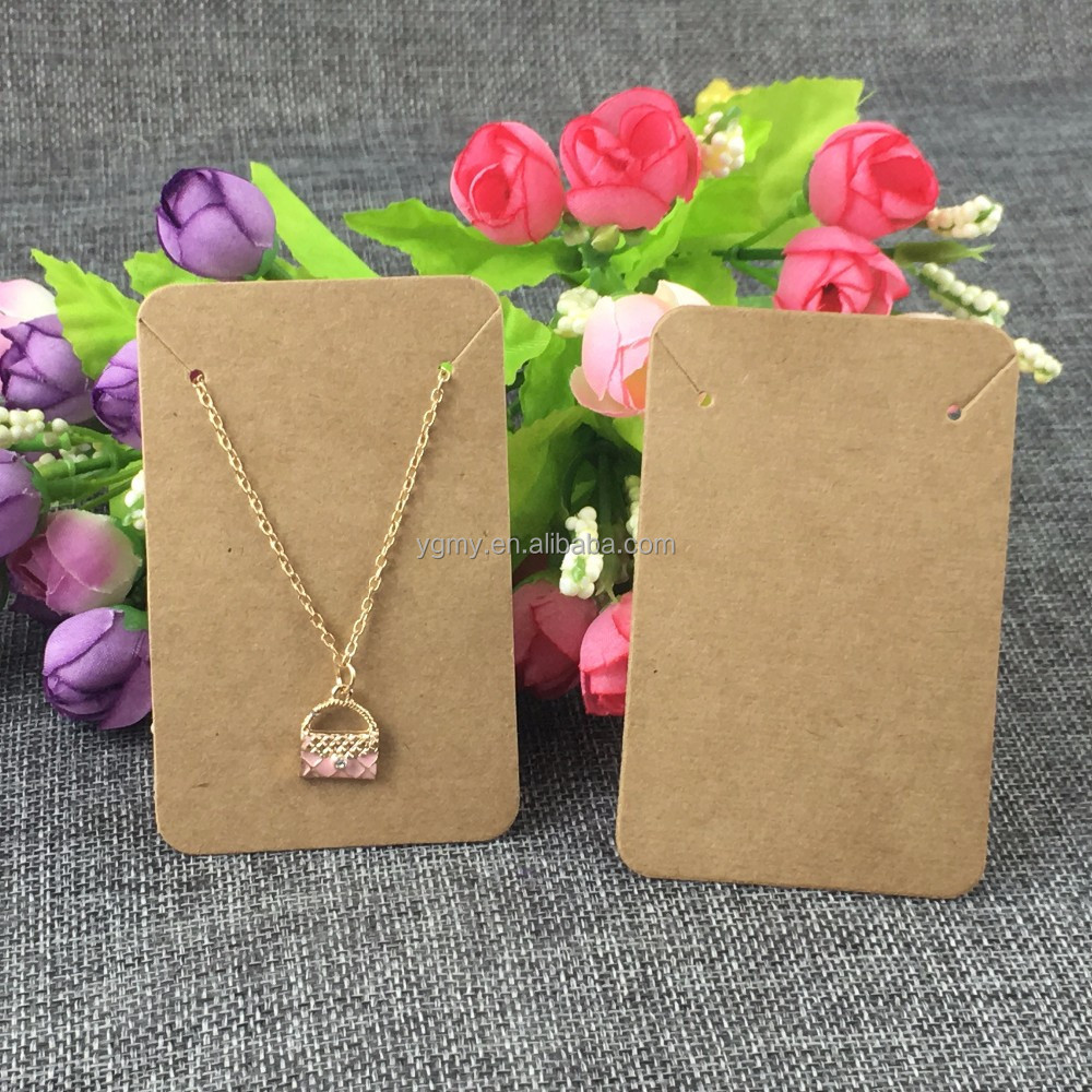 New Style 8.8*5.6cm 100pcs Black&Kraft Paper Blank Necklace Cards&Earring Cards Jewelry Classic Display Card Accept Custom Logo