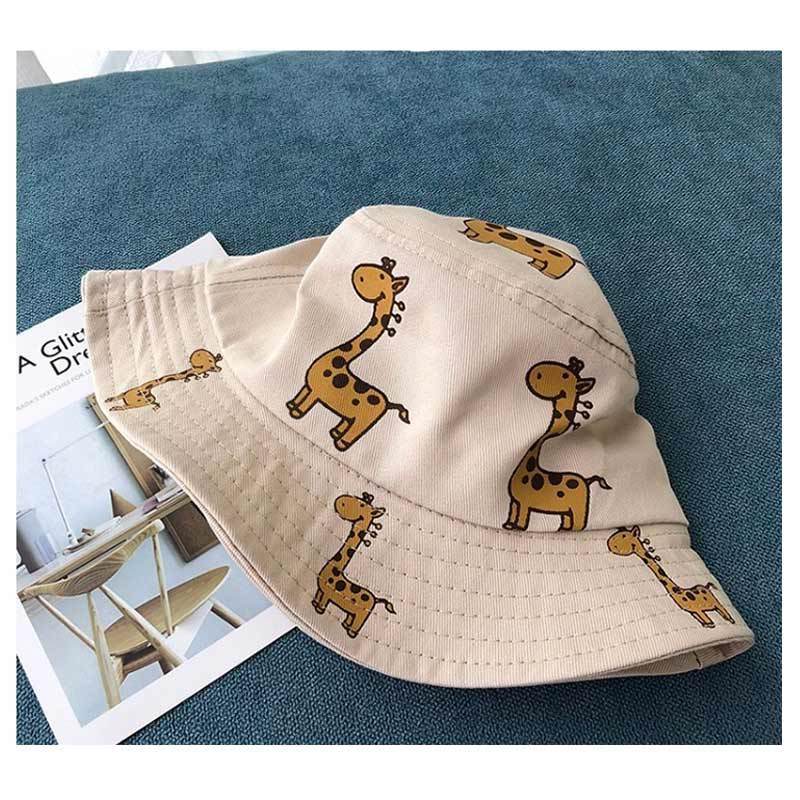 Spring Autumn Children's Bucket Hats Cartoon giraffe Sun Hat Girls Boys Outdoor Beach Hat Camping Fishing Cap Casual Panama Cap