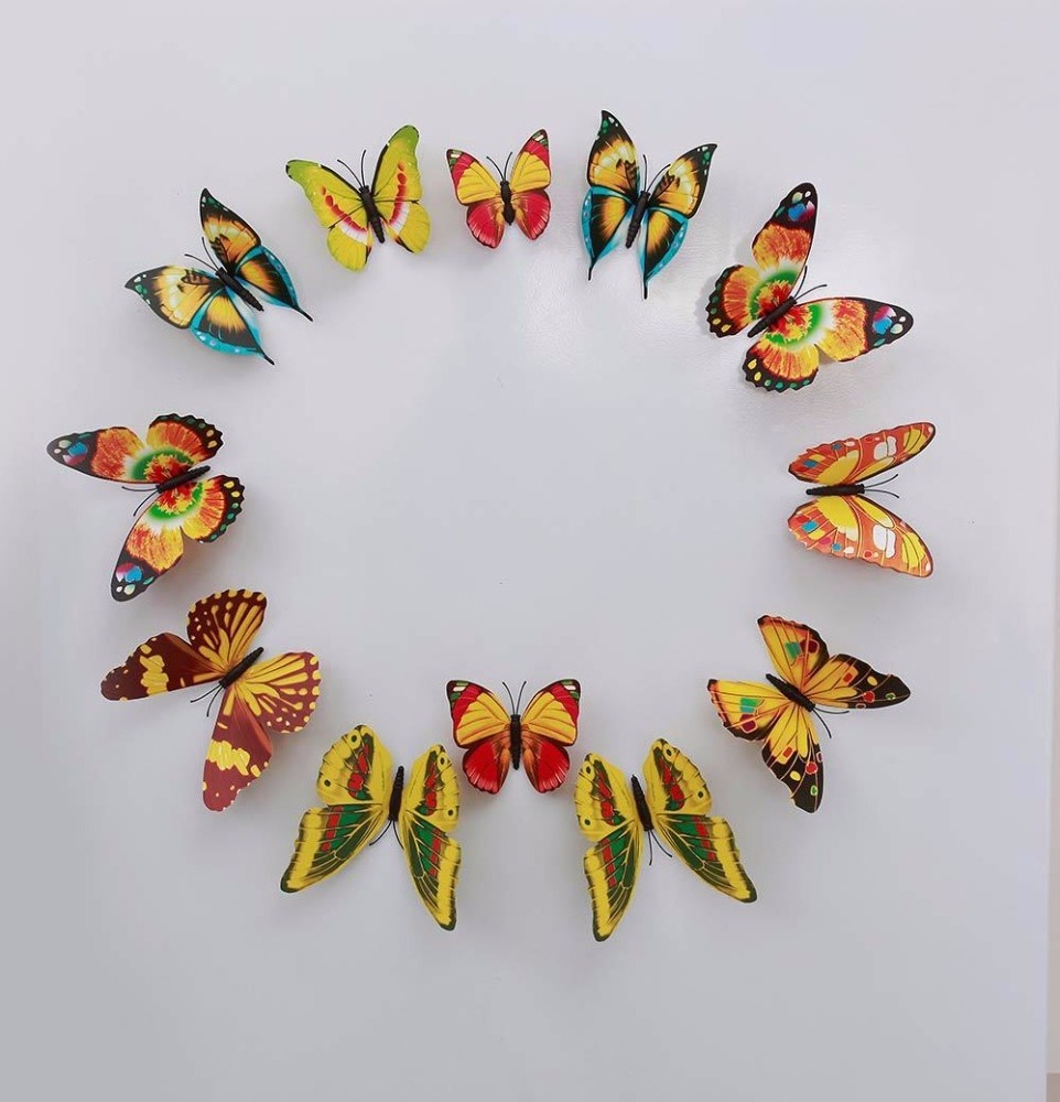 PVC 3d Butterfly wall decor cute Butterflies wall stickers