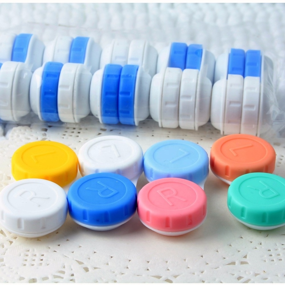 lot Glasses Cosmetic Contact Lenses Box Contact Lens Case for Eyes travel Kit Holder Container Wholesale