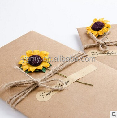 DIY Sunflower Rose Greeting Cards Word Message Wishes Cards Kids Gift DIY Craft Birthday Cards