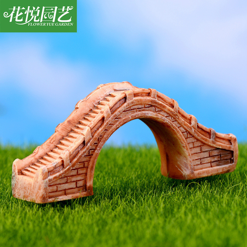 Antique Bridge Model Resin Fairy Garden Miniature/Terrarium Ornaments Figurines Dollhouse DIY Accessories Vintage Decoration