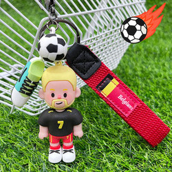 Creative cartoon car key jewelry football peripheral key chain Ronaldo Messi wholesale player star athlete keychain