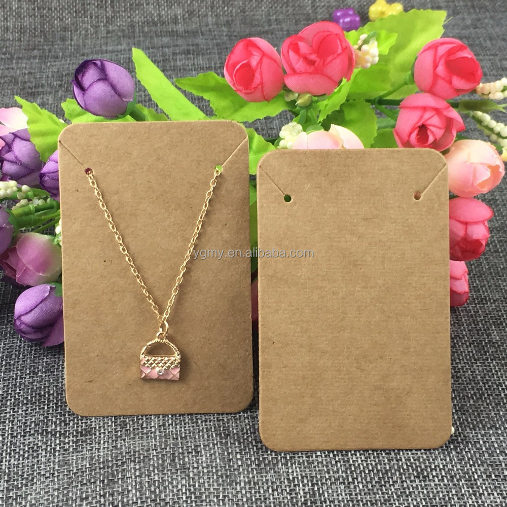 New Style 8.8*5.6cm 100pcs Black&Kraft Paper Blank Necklace Cards&Earring Cards Jewelry Classic Display Card Accept Custom Logo