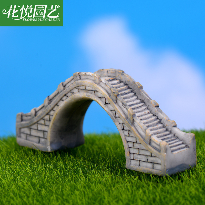 Antique Bridge Model Resin Fairy Garden Miniature/Terrarium Ornaments Figurines Dollhouse DIY Accessories Vintage Decoration