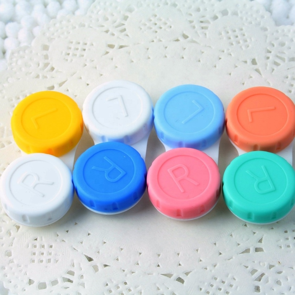 lot Glasses Cosmetic Contact Lenses Box Contact Lens Case for Eyes travel Kit Holder Container Wholesale