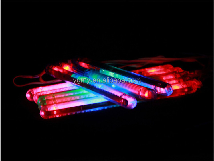 Multi 7Modes Flashing LED Night Light Colorful Lamp Wand Glow Sticks + strap Festival Camp Party