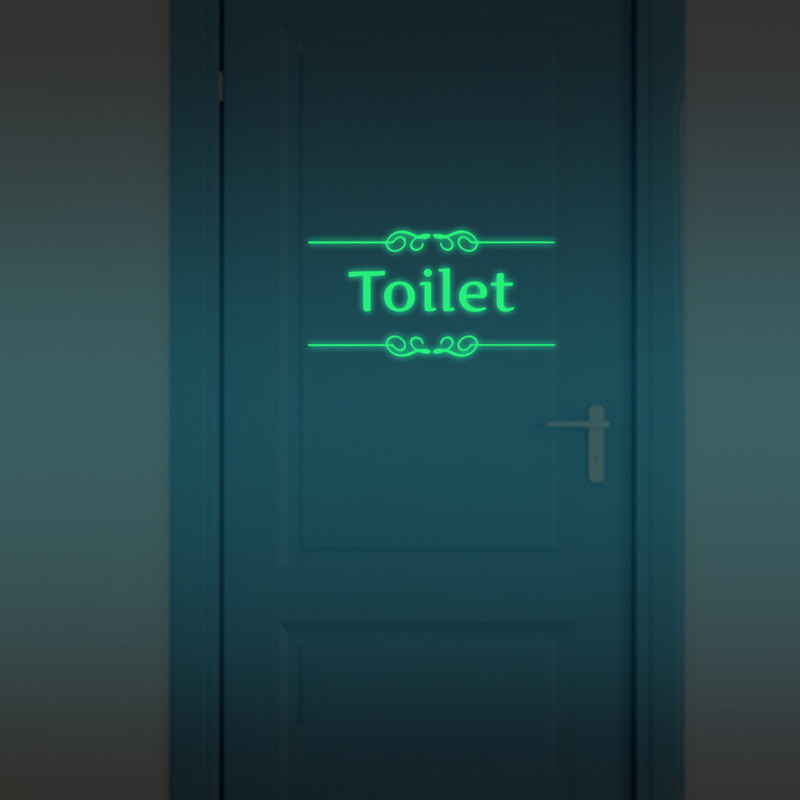 Creative Luminous Wall Stickers Bathroom Decoration Toilet Door Vinyl Wall Art Decals Glow in the Dark Quote Sticker Home Decor