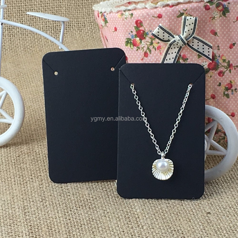 New Style 8.8*5.6cm 100pcs Black&Kraft Paper Blank Necklace Cards&Earring Cards Jewelry Classic Display Card Accept Custom Logo