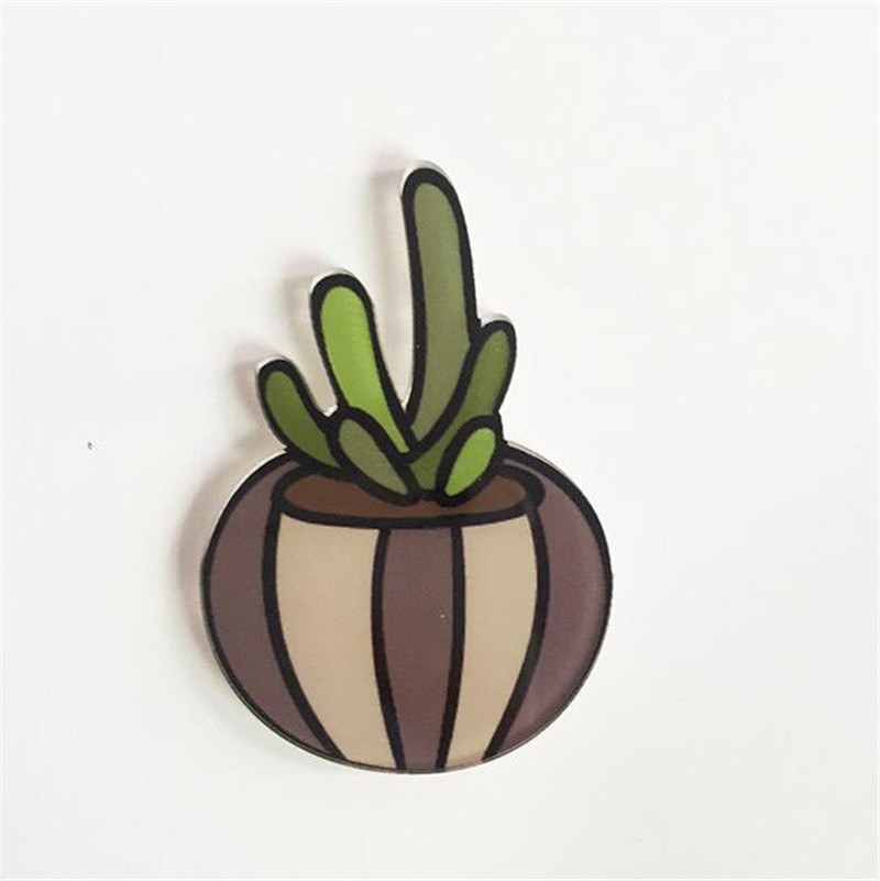 Cute Icon Cactus Succulents Magnetic Sticker Cartoon Icons Backpack Decoration Refrigerator Sticker