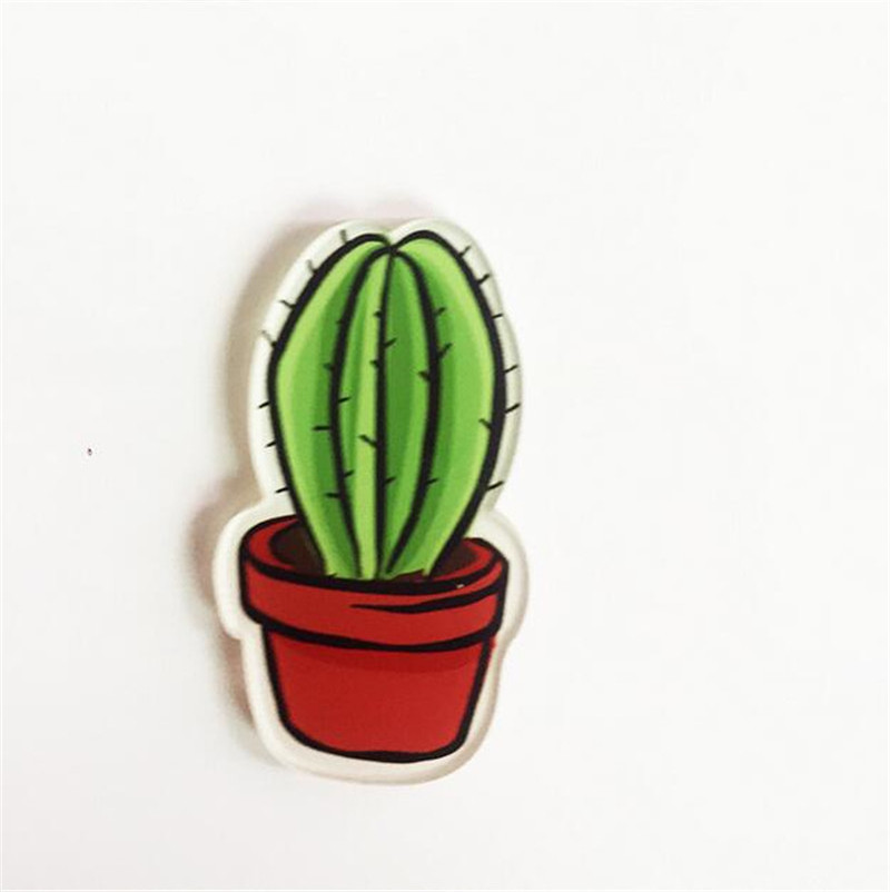 Cute Icon Cactus Succulents Magnetic Sticker Cartoon Icons Backpack Decoration Refrigerator Sticker