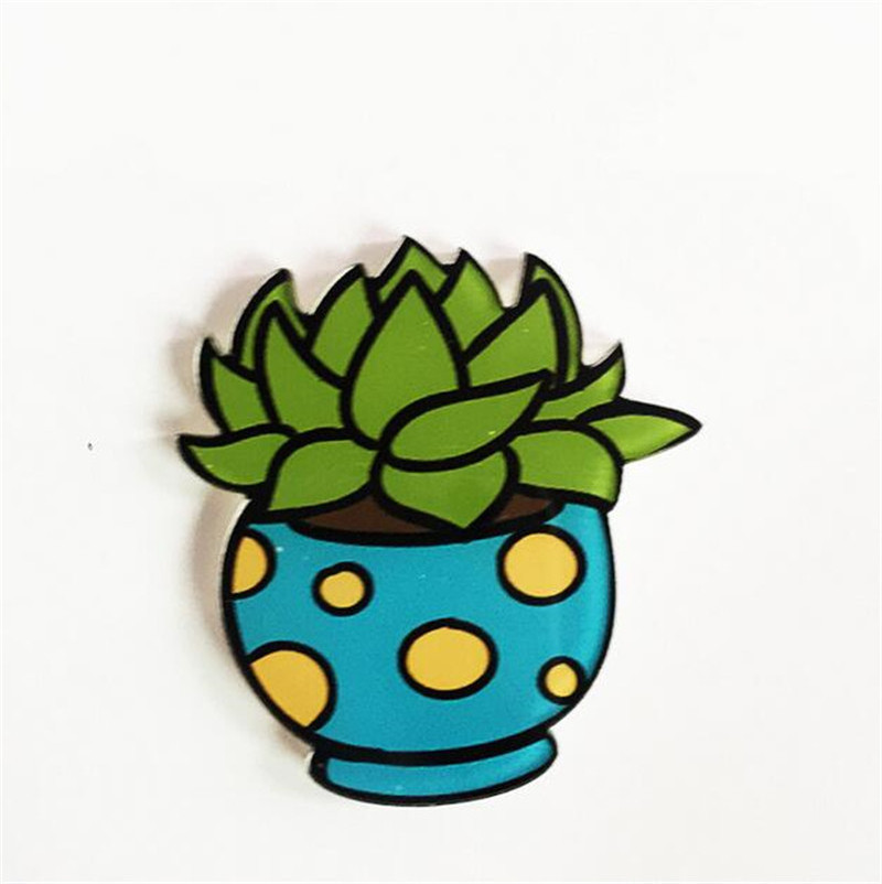 Cute Icon Cactus Succulents Magnetic Sticker Cartoon Icons Backpack Decoration Refrigerator Sticker