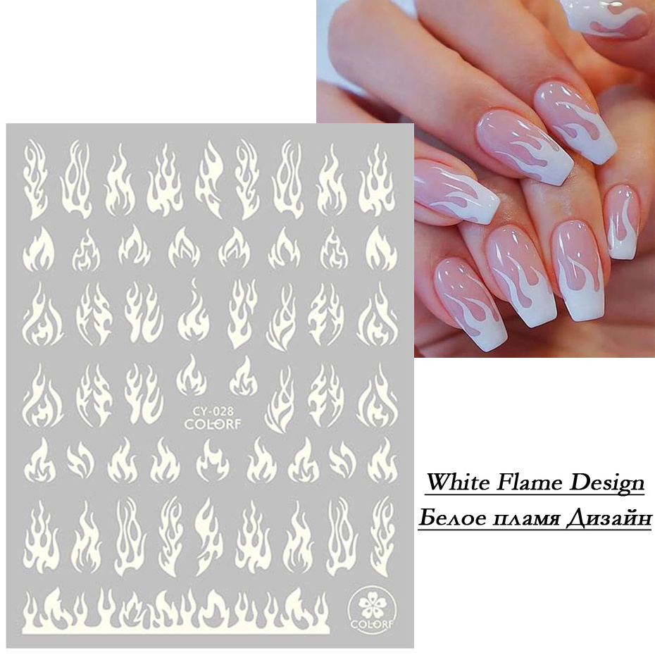 3D Luminous Nail Stickers Flame Butterfly Star Moon Glitter Design Glow in The Dark Slider Manicure Decorations