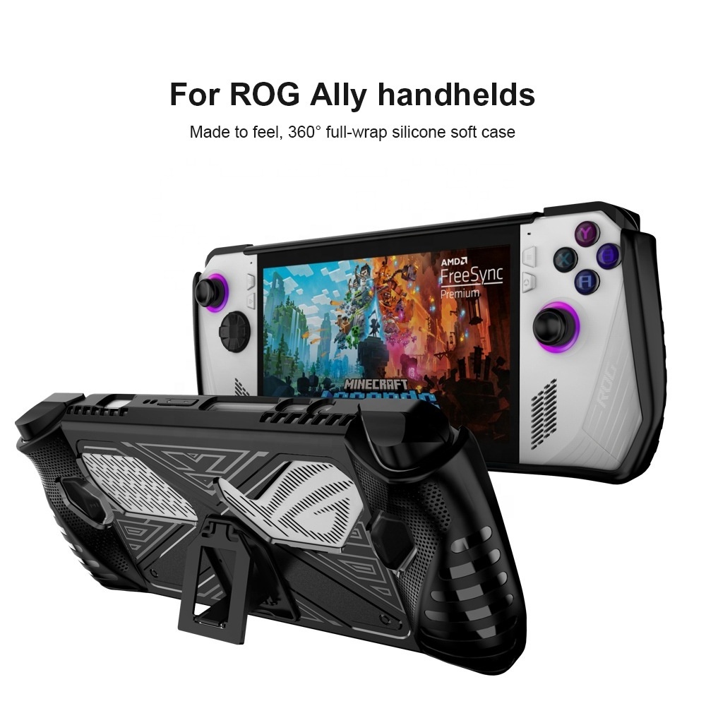 Kickstand Protective Case for Asus Rog Ally Full Cover Case with Stand Compatible with Steam Deck Case Shock-Absorption