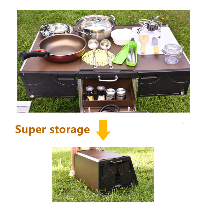 New Outdoor mobile kitchen portable stove camping field cooker camping supplies portable picnic table