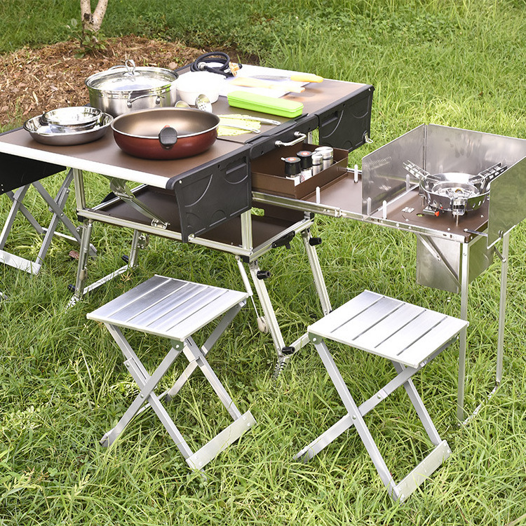 New Outdoor mobile kitchen portable stove camping field cooker camping supplies portable picnic table