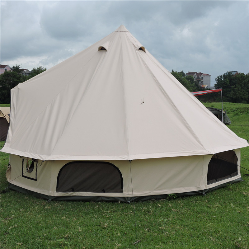 Outdoor camping cotton tent bell-shaped large space  canvas tent mongolian yurt