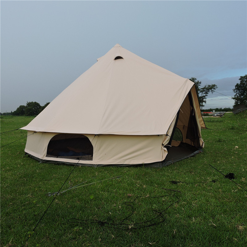 Outdoor camping cotton tent bell-shaped large space  canvas tent mongolian yurt