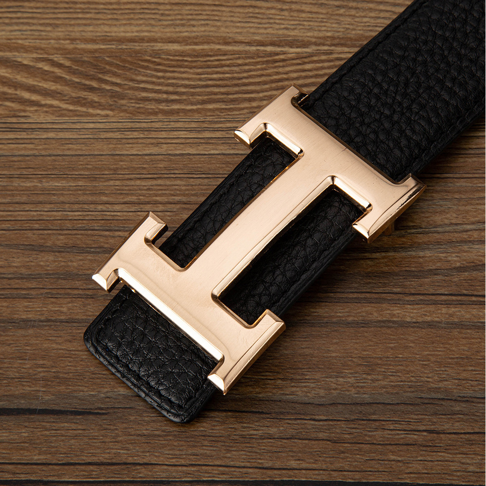 Automatic buckle fashion high density zinc alloy 3.5 belt head letter H buckle middle youth belt buckle