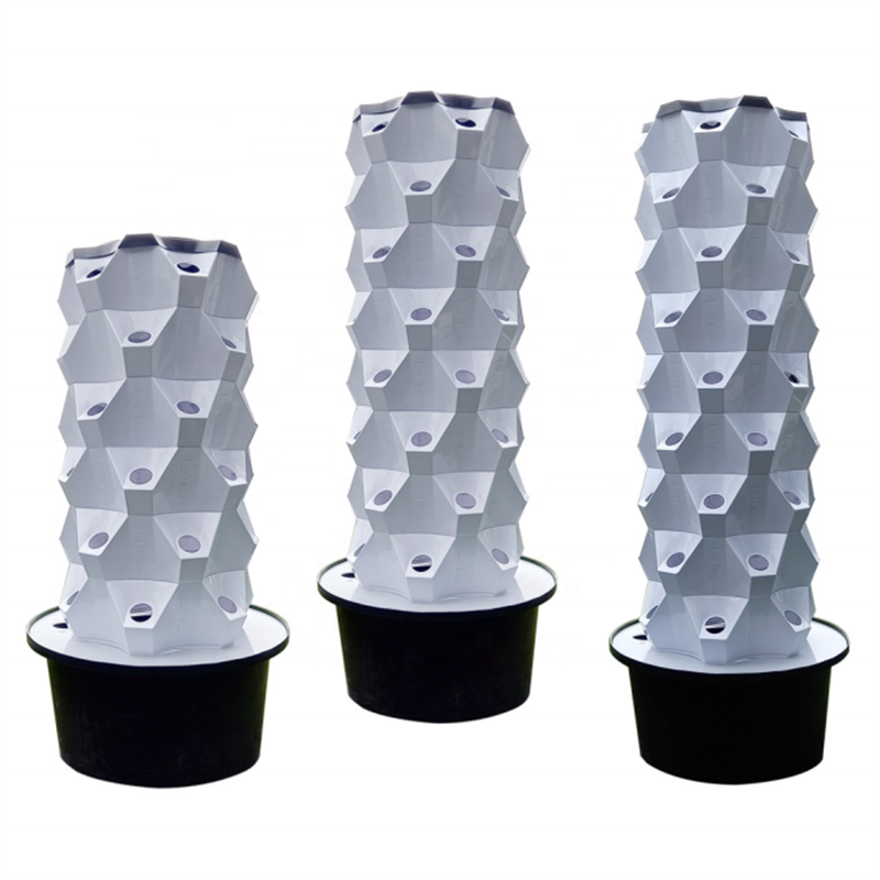 Agriculture Garden High Quality Aeroponic Hydroponic Vertical Tower System With Supplement  LED Light Indoor