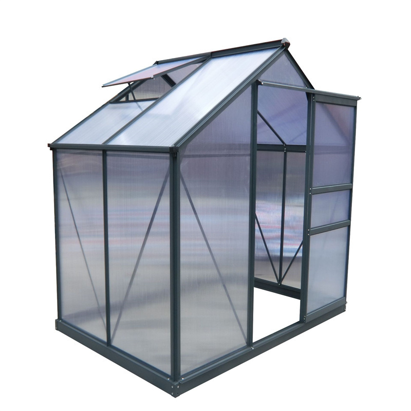 Mini Low Cost Aluminium Frame Polycarbonate Glass Commercial and Home Garden Greenhouses for Sale