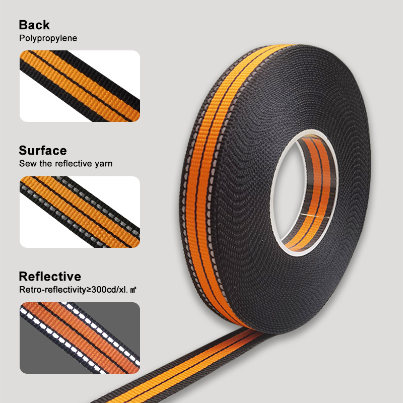 Reflective Straps Jacquard Ribbon Woven Tapes Reflective 50mm Polypropylene Webbing Tape