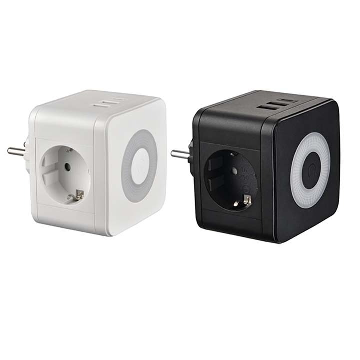 High Quality Cube Power Extension with Wireless Extension Power Smart Wall Switch Socket with Night Light