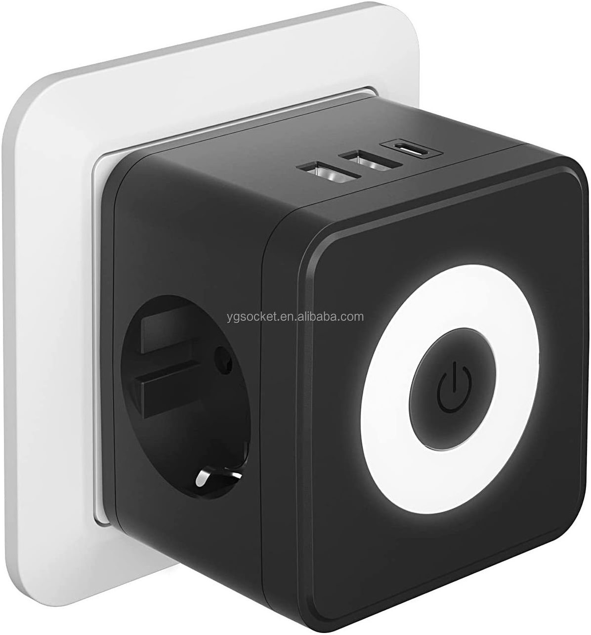 Powercube europe SCHUKO electrical wall socket surface mounted wall socket with USB and night light