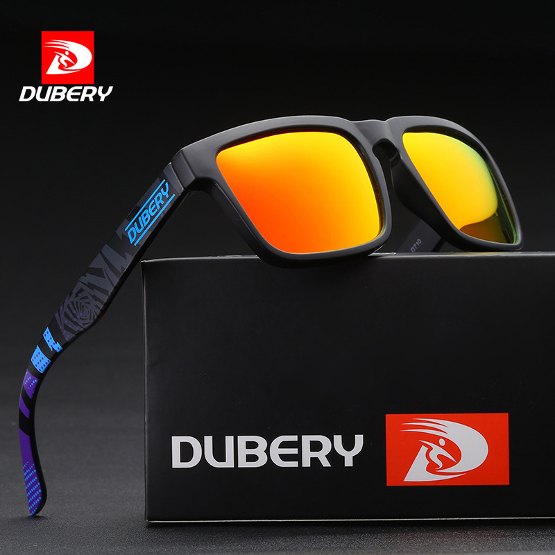 Dubery D710 Brand High Quality CE UV400 Men Sports Polarized Sunglasses Mirror Driving Sun Glasses Color with Packing Boxes