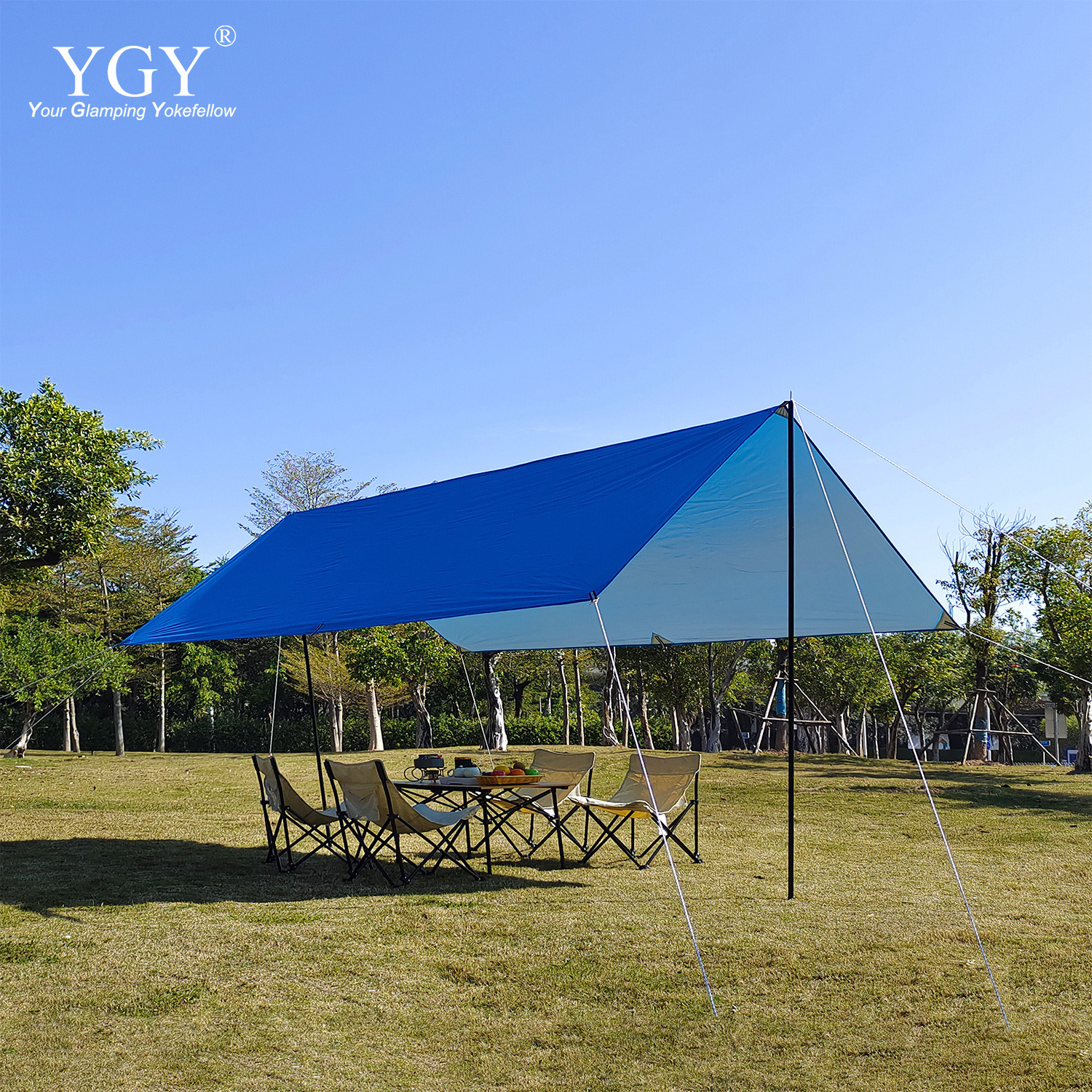 150D Oxford Silver Coating Awning Waterproof Sunshade Tent Tarp Camping Hammock Sun Shelter Garden Canopy Rain Fly 3*4M