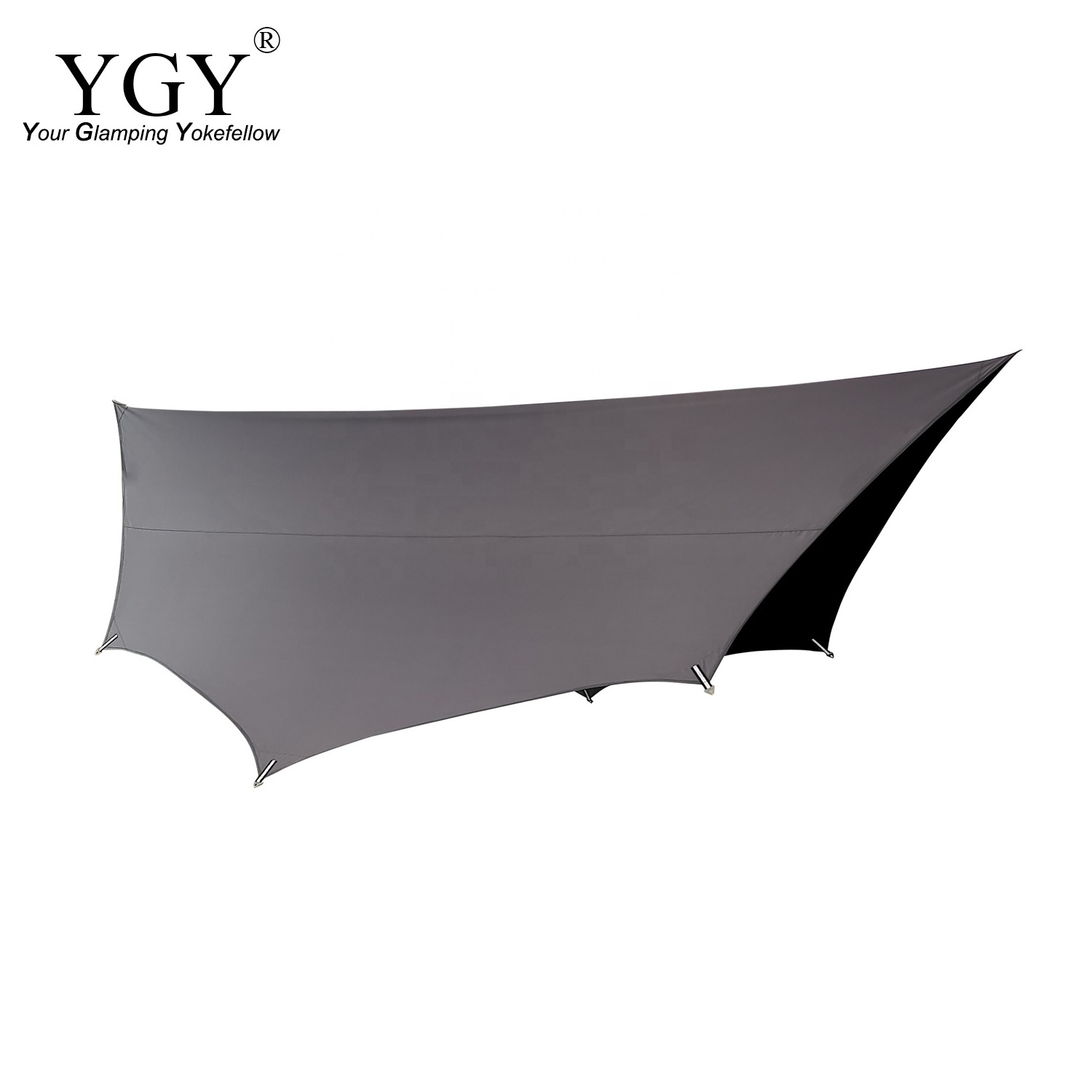 YGY Poly cotton/TC Tarp Awning Waterproof Sunshade Tent Tarp Camping Hammock Sun Shelter Garden Canopy Rain Fly Octagon 4.3*4M