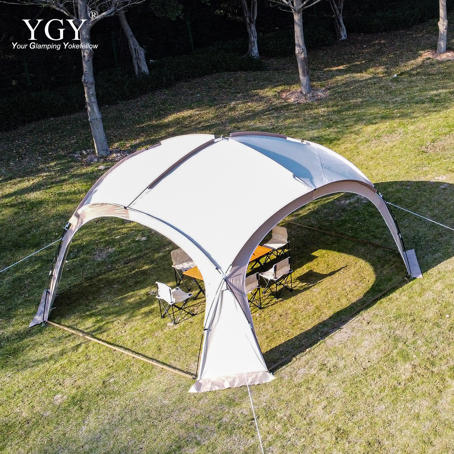 Dome Canopy Tent,Large Shelter Gazebos for Outdoor Camping,14*14 ft, UPF50+,PU 2000MM+, Sidewall and Aisle for Choice