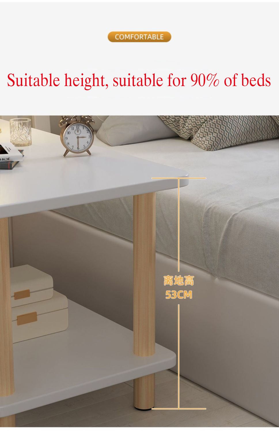 YIHE Bedroom household bedside table minimalist storage cabinet small movable coffee table