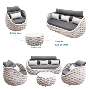 5 piece patio round patio home and garden furniture firepit table Jadual mobili giardino in rattan sofa replacement set outdoor