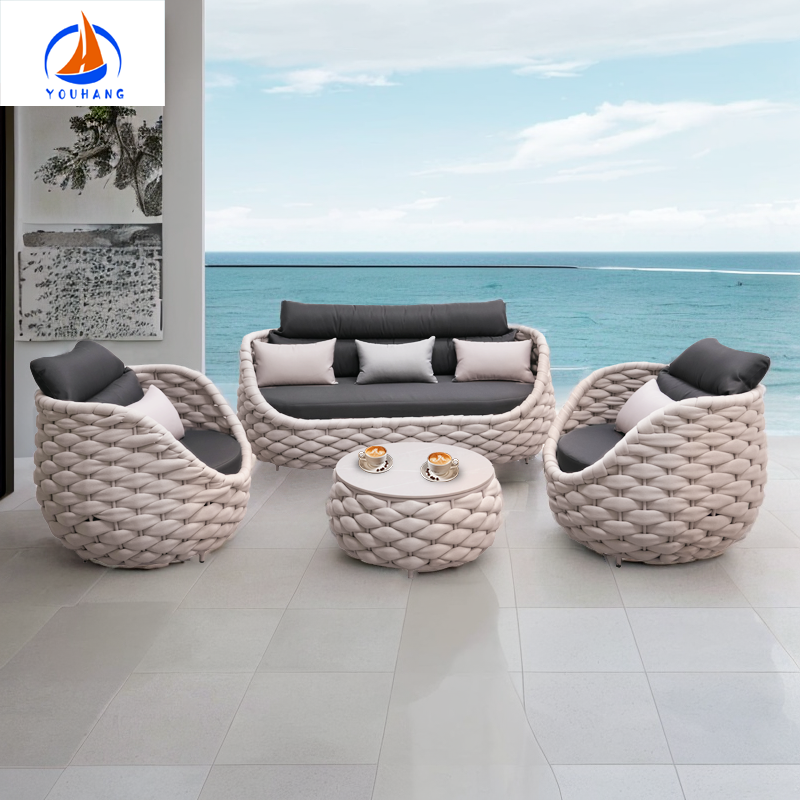 Garden furniture china  waterproof cushions  sofa garden rattan  chair set rattan outdoor furniture for restaurant