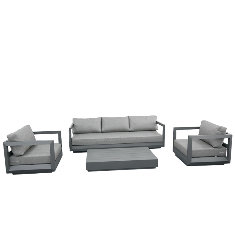 modern patio outdoor sectional Aluminium Furniture couch Metal Garden Sofas lounge set Aluminum Outdoor Patio Furniture Sofa Set