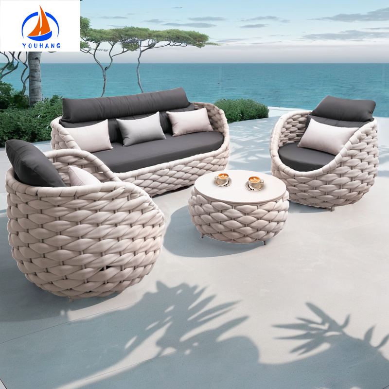 Outdoor furniture china  waterproof cushions  sofa garden rattan  chair set rattan outdoor furniture for restaurant