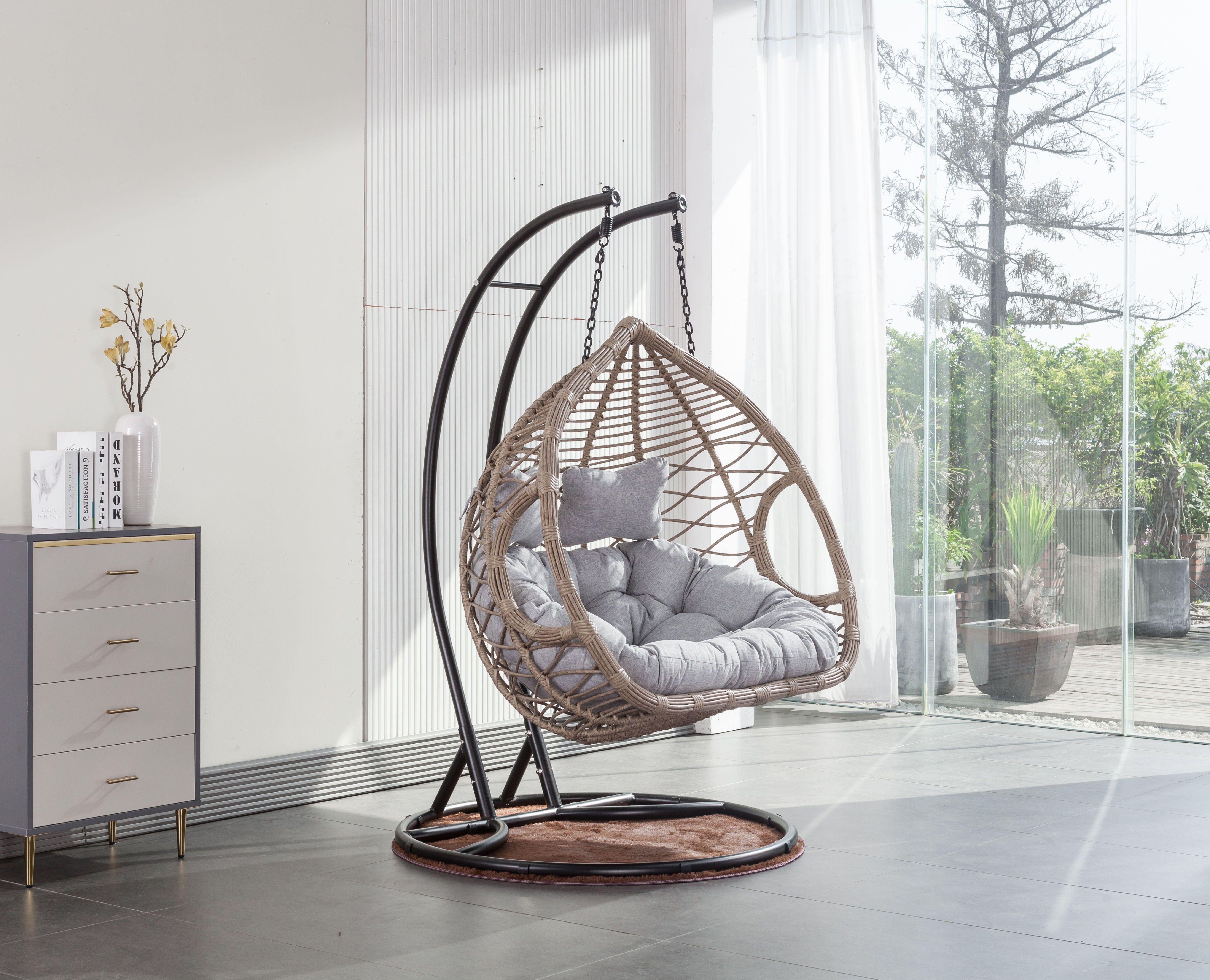 Indoor Egg Swing Chair With Stand Guangdong Outdoor Patio Swing Hanging Chair