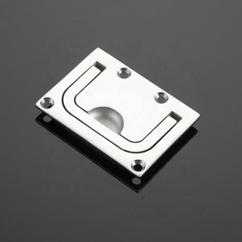 316 stainless steel square floor lock The yacht deck hatch shake handshandle buckle casting mirror polishing