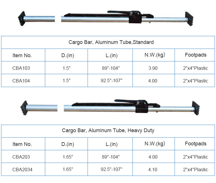 Steel Adjustable  Container Load Trailer Truck Jack Bar Cargo Bar Load lock