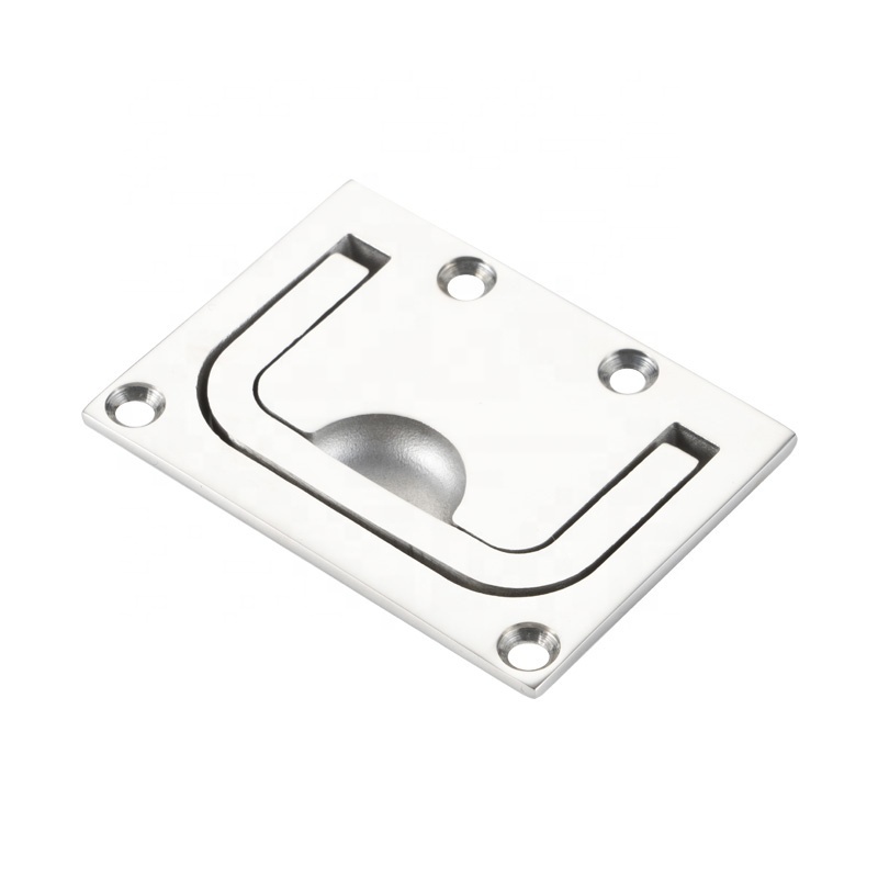 316 stainless steel square floor lock The yacht deck hatch shake handshandle buckle casting mirror polishing