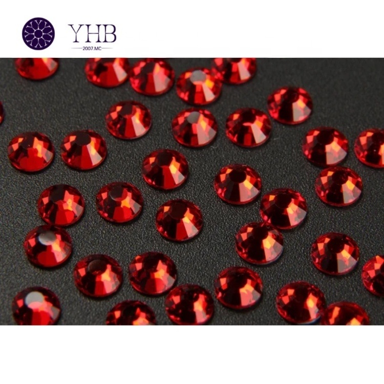 YHB Higher Quality Light Siam Flat Rhinestones Flat Back By The Bulk Large Big Flat Back Rhinestones For Crafts